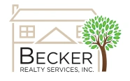 Logo for Becker Realty Services, Inc. featuring a house outline and a tree on the right.